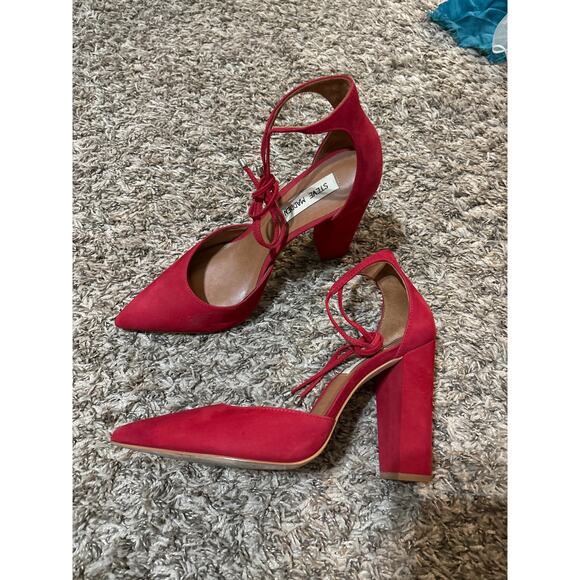 Steve Madden Pampered Pointed Toe Heels Tie Ankle Bow 8.5 - Picture 2 of 6